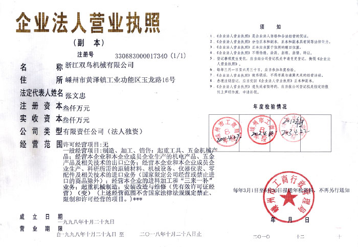 企业法人营业执照(副本)